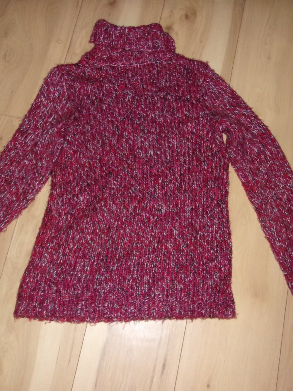 size medium sweater womens knit  red pink dress casual career cowl neck
